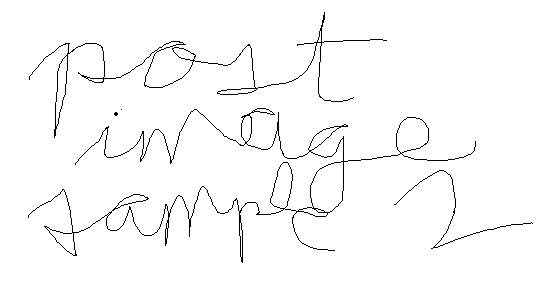 "post image sample 2" written in cursive in black on a white background.
